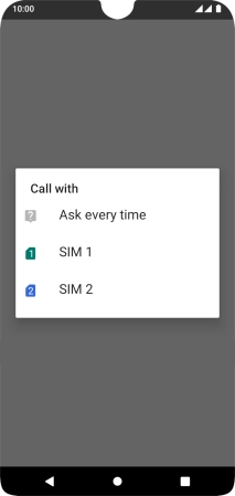 Press the required setting.