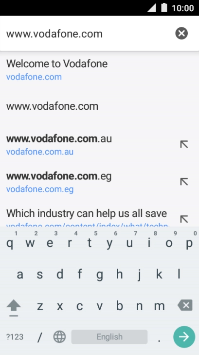 Key in the address of the required web page and press arrow right.