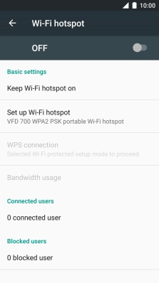Press Set up Wi-Fi hotspot.