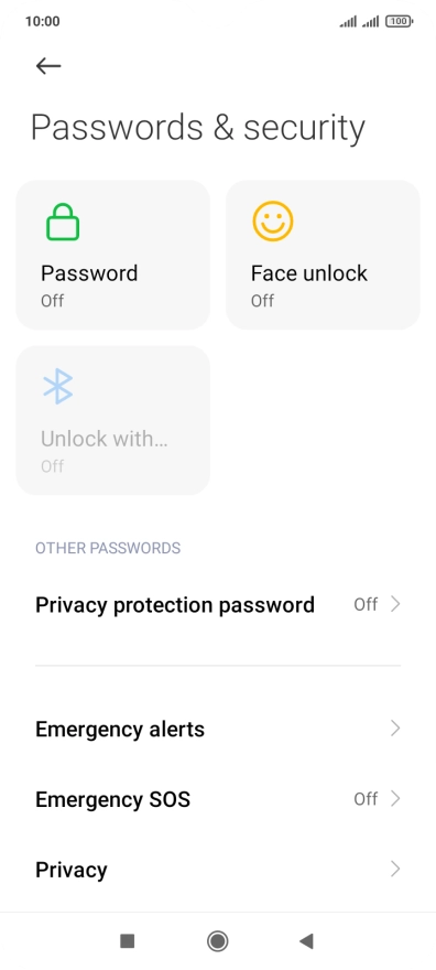 Press Privacy.
