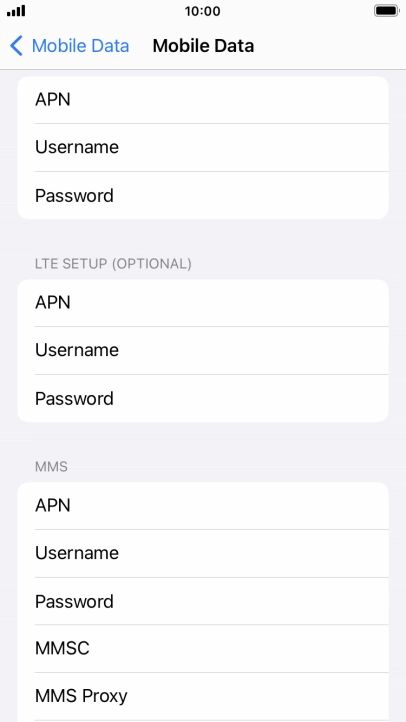 Press APN and key in live.vodafone.com.