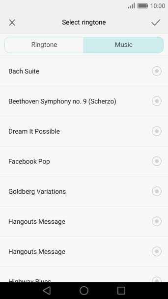Press the required ring tones to hear them.