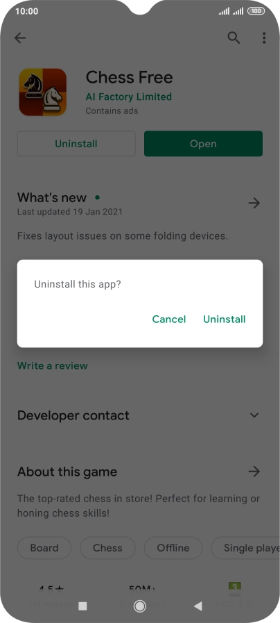 Press Uninstall.