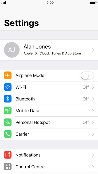 Press Mobile Data.