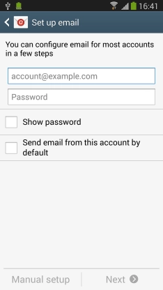 Press  and key in your email address.