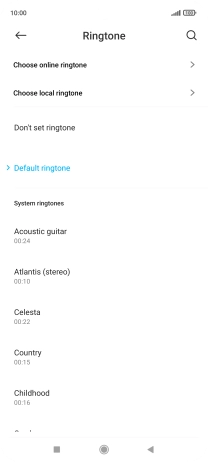 Press Choose local ringtone and go to the required folder.