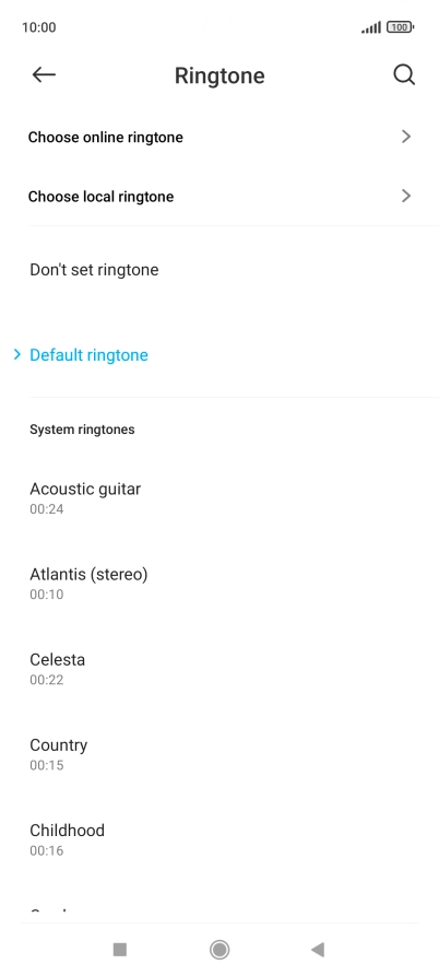 Press Choose local ringtone and go to the required folder.
