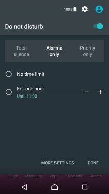 Press DONE to turn on silent mode.