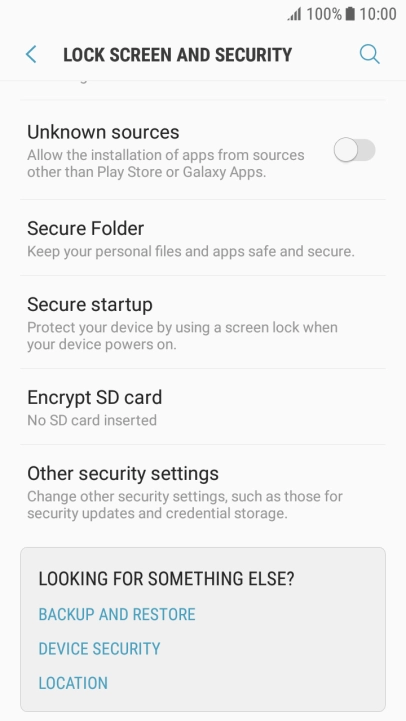 Press Other security settings.