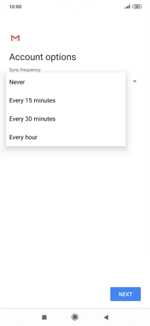 Press the required setting.