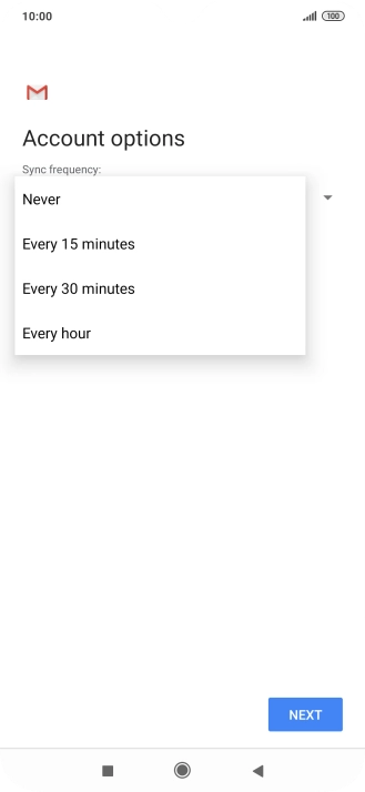 Press the required setting.