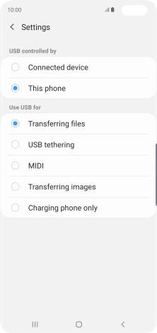 Press Transferring files to turn on the function.