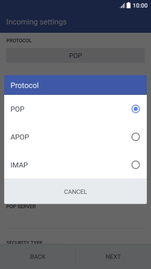 Press IMAP.
