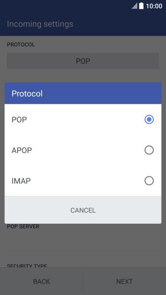 Press IMAP.