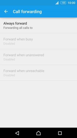 Press the required divert type.