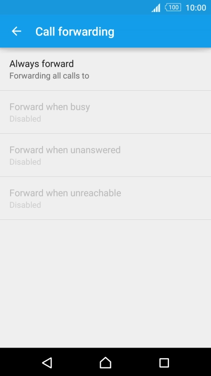 Press the required divert type.