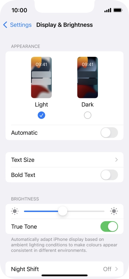 Press Dark.