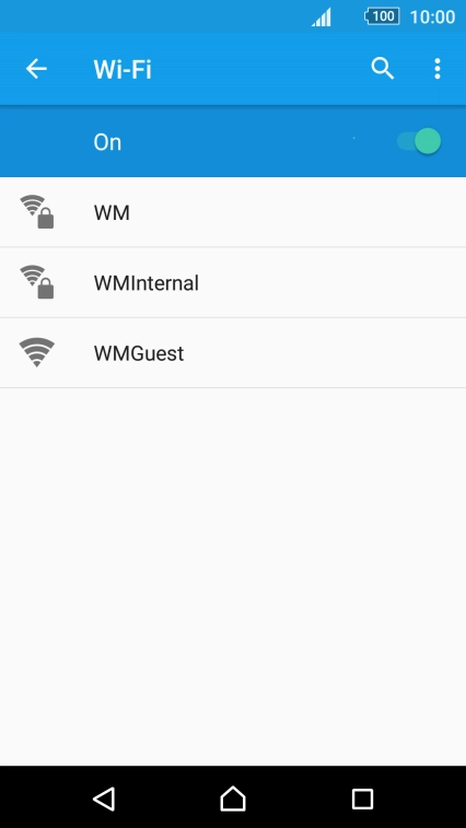Press the required Wi-Fi network.