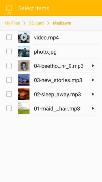Press the required file.