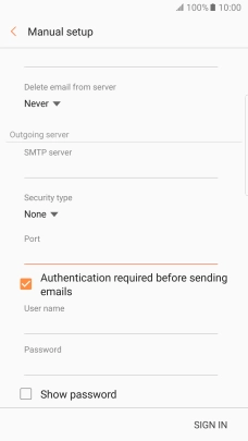 Press Authentication required before sending emails to turn off the function.