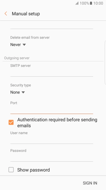 Press Authentication required before sending emails to turn off the function.