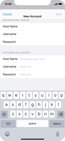 Press Host Name and key in mail.vodafone.ie.
