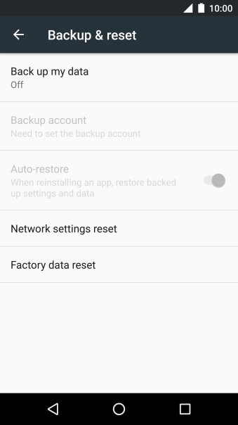 Press Factory data reset.