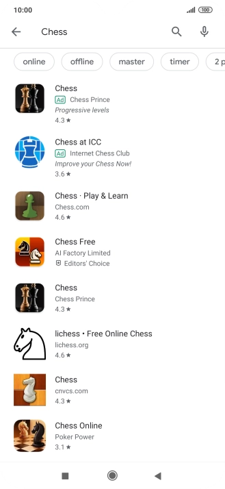 Press the required app.