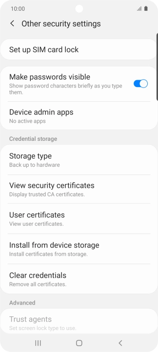 Press Set up SIM card lock.
