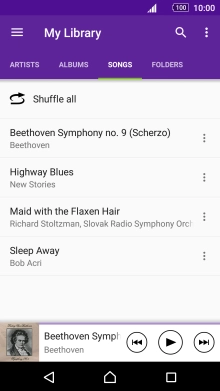 Press the required audio file.