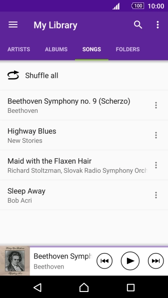 Press the required audio file.