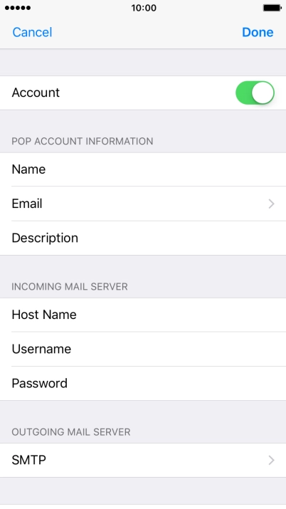 Press SMTP.
