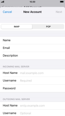 Press IMAP.