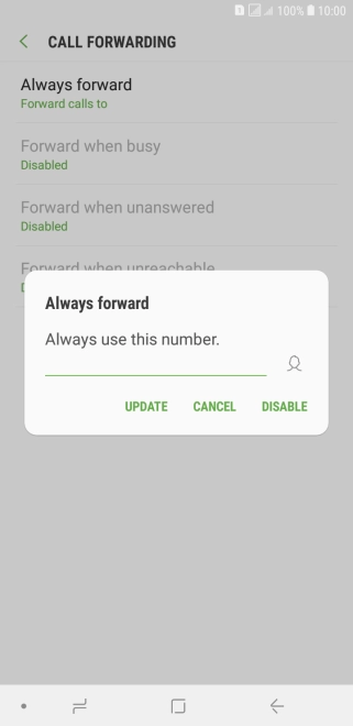 Press DISABLE.