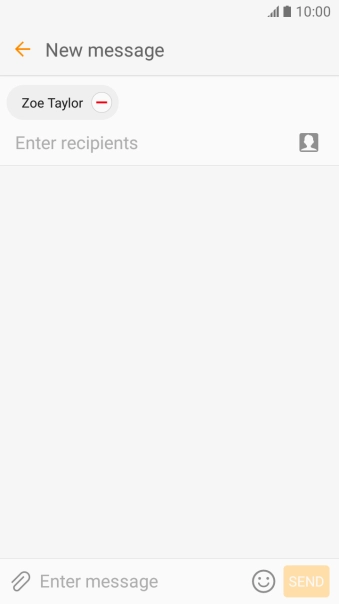 Press the text input field and write the text for your picture message.