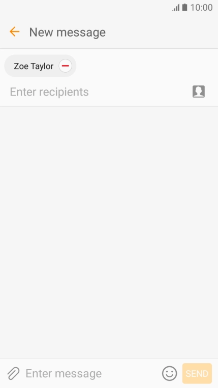 Press the text input field and write the text for your picture message.