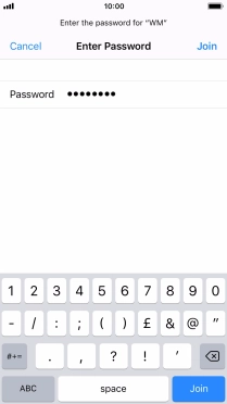 Key in the password for the Wi-Fi network and press Join.