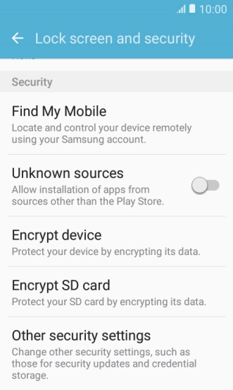 Press Other security settings.