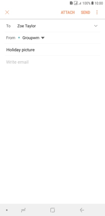 Press the text input field and write the text for your email message.