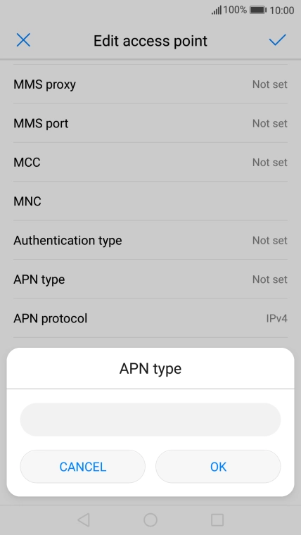 Key in default and press OK.
