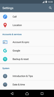 Press Backup & reset.