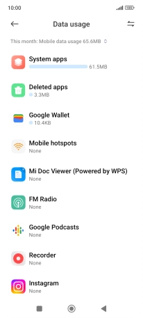 The total data usage is displayed.