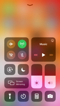 Press the flight mode icon to turn the function on or off.