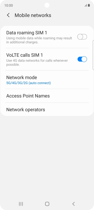 Press Network mode.