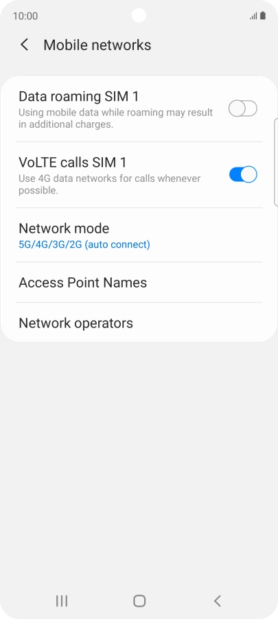 Press Network mode.