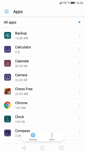 Press the required app.