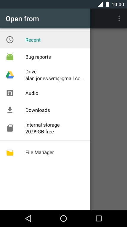 Press Audio and go to the required folder.