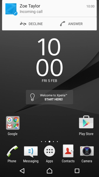 If the screen lock is turned off, press ANSWER.