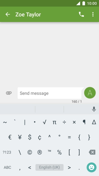 Press ABC to return to text input.