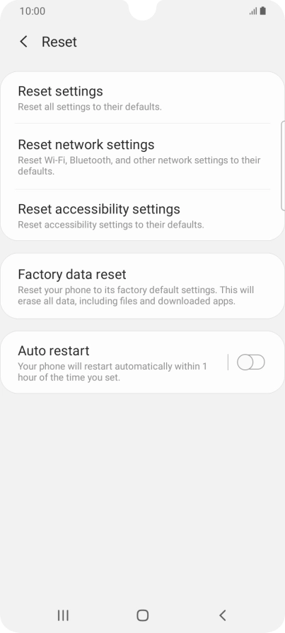 Press Factory data reset.